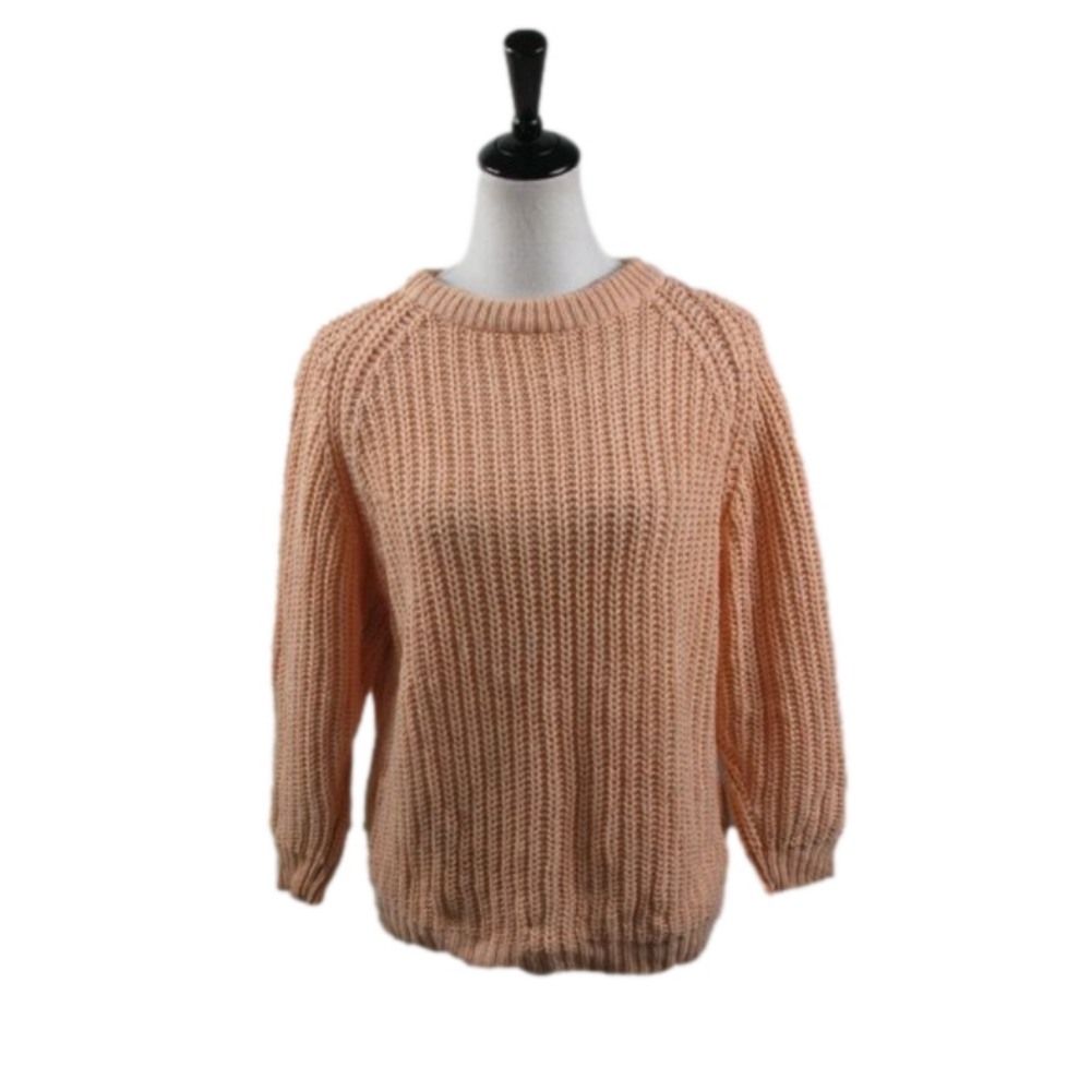One Step Up Peach Crew Neck Boxy Sweater Size Medium